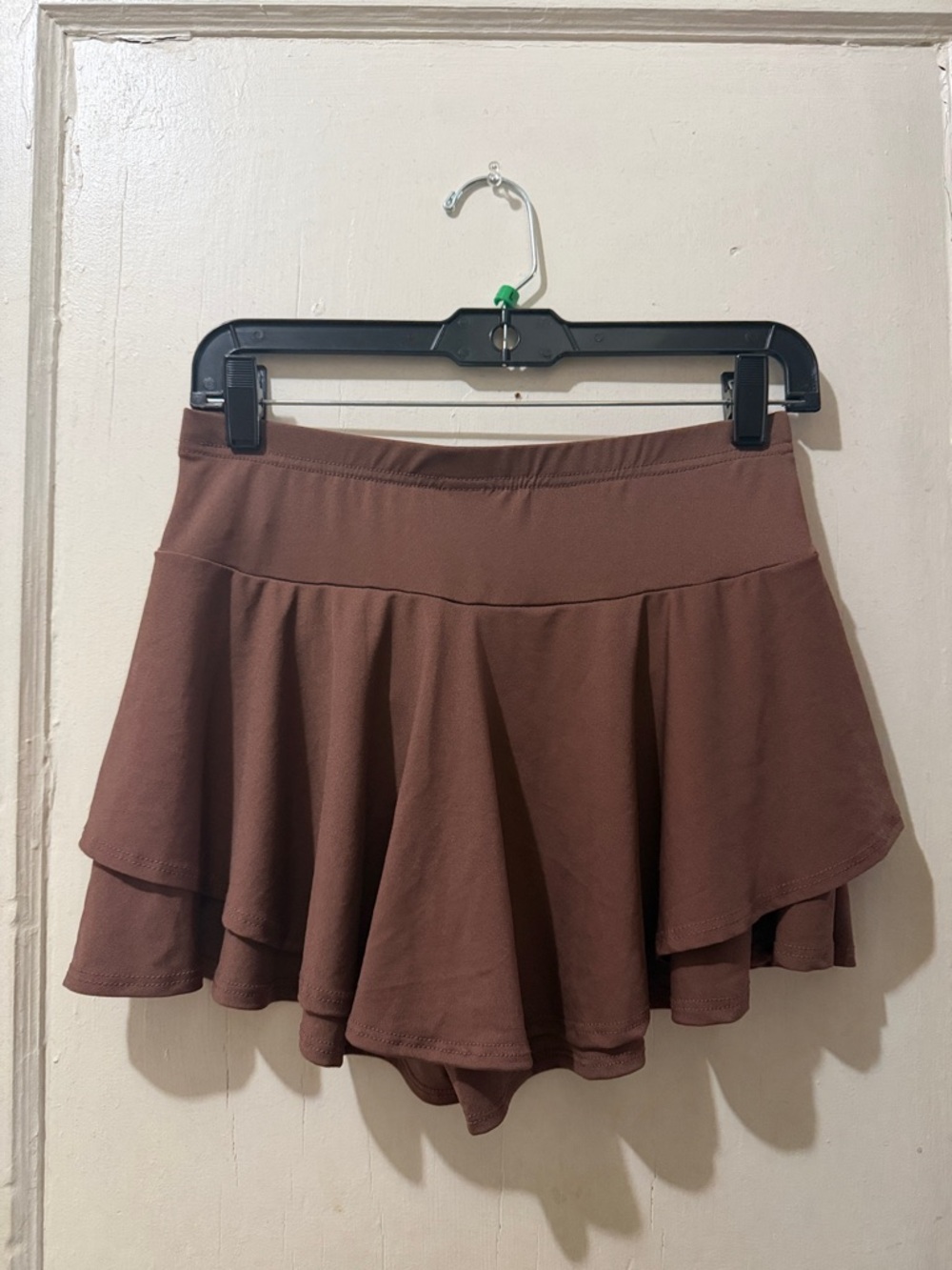 SHEIN Brown Tiered Flounce Skort